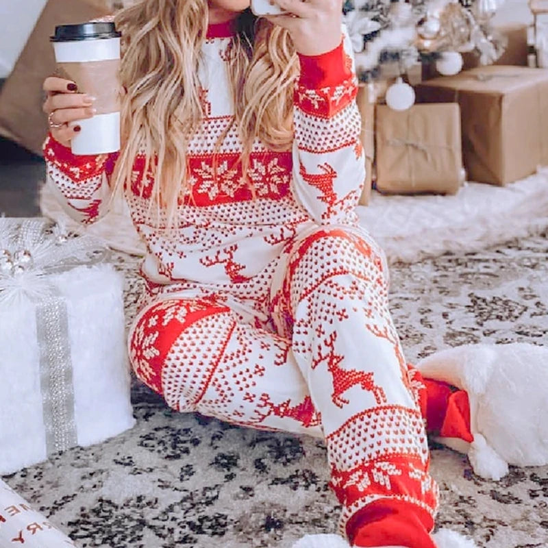 Pijama navideño familiar de manga larga