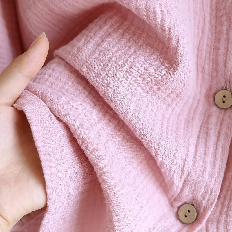 Pijama de algodón crepé a cuadros para adultos