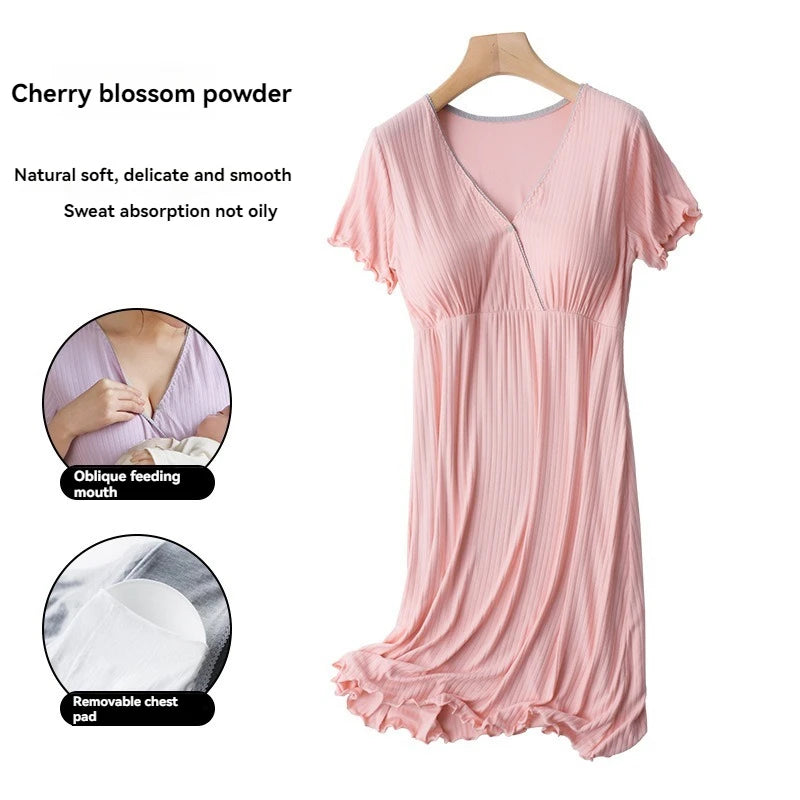 Camisón premamá de verano con escote en V