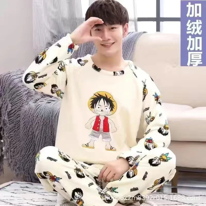Pijama de franela estampada para hombre