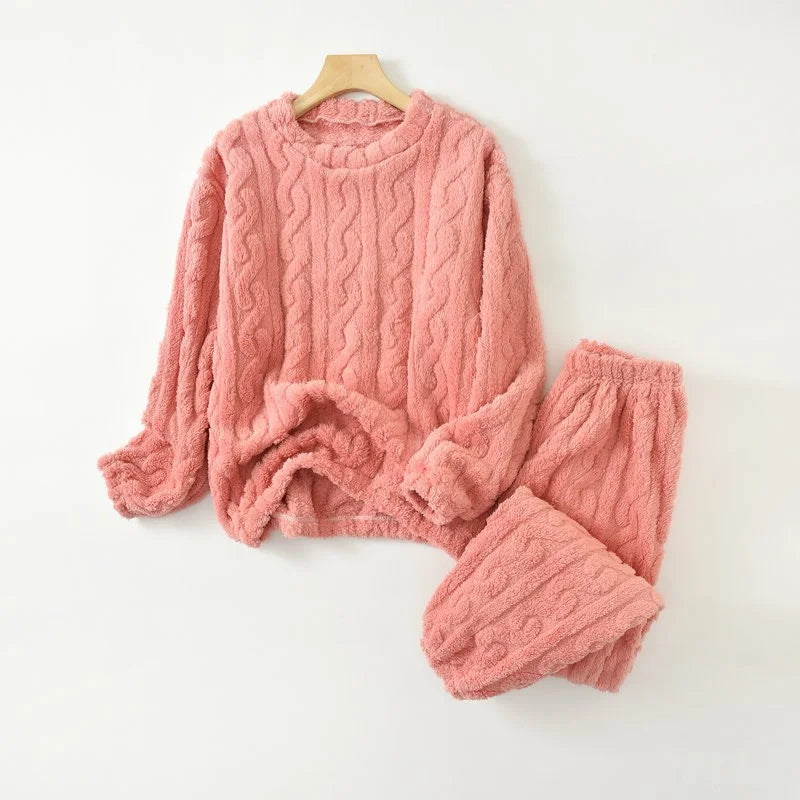 Pijama grueso para mujer con textura jacquard