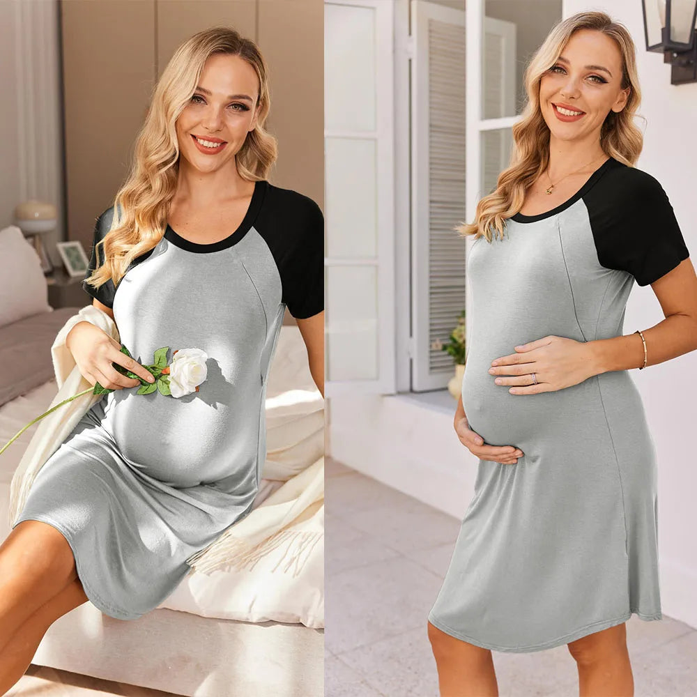 Camisón maternal con cierres para lactancia