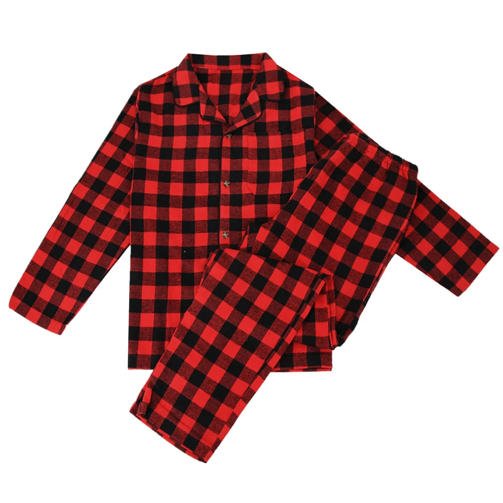 Pijama camisero de franela para hombre con bolsillos