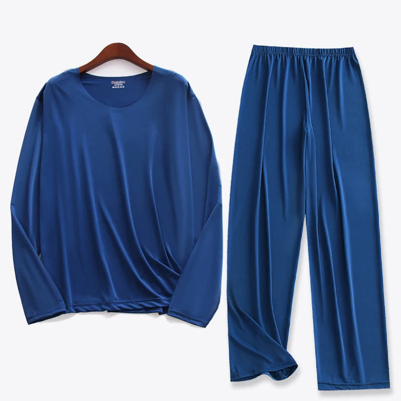 Pijama liviano para hombre con elastano y manga larga