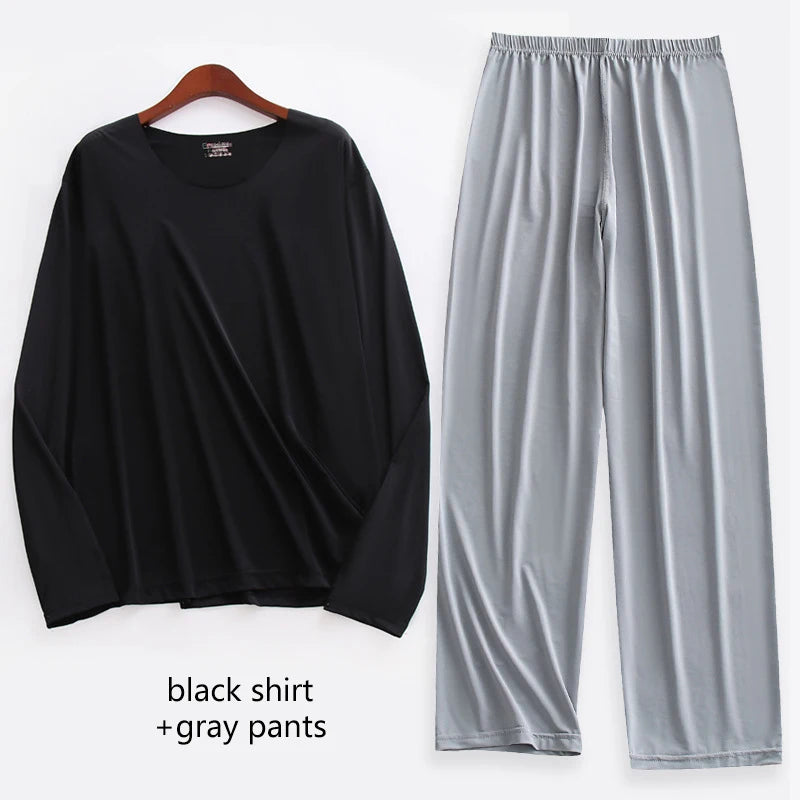 Pijama liviano para hombre con elastano y manga larga