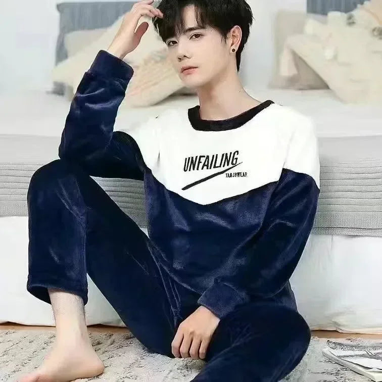 Pijama de franela estampada para hombre