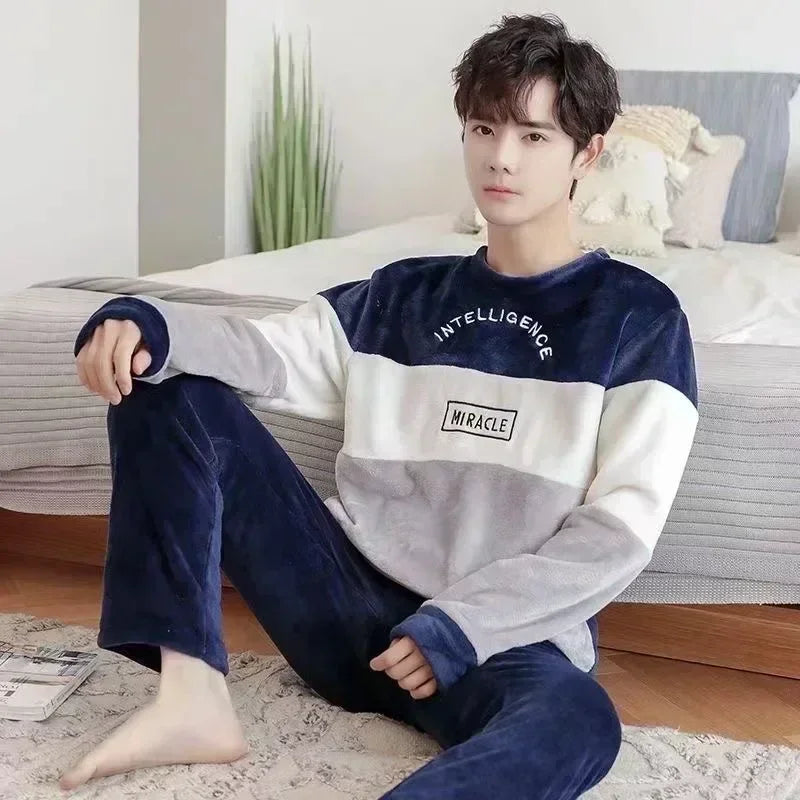 Pijama de franela estampada para hombre