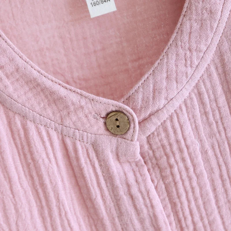 Pijama de algodón crepé a cuadros para adultos