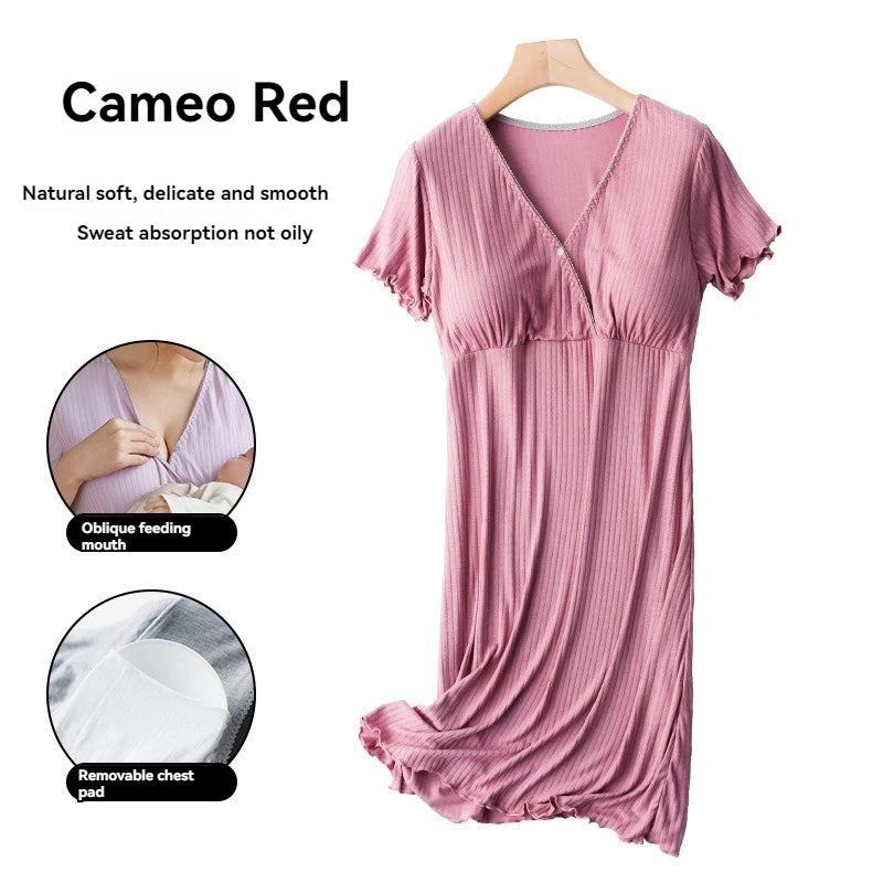 Camisón premamá de verano con escote en V