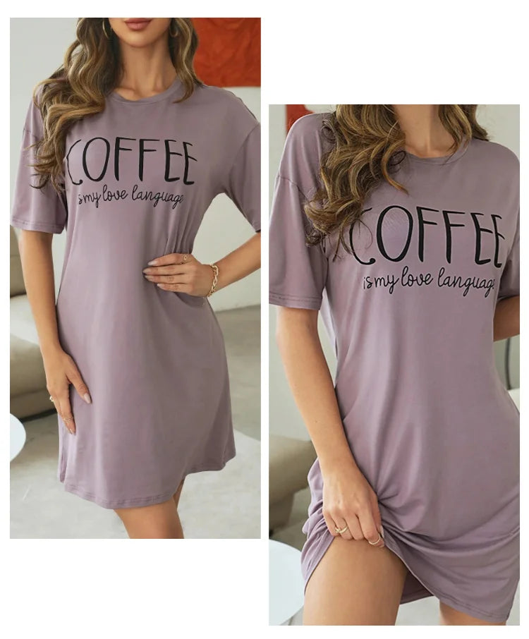 Camisón tipo remerón de manga corta estampado