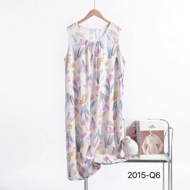 Camisón floral sin mangas en talles XL a 6XL