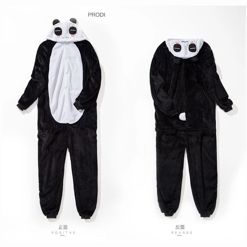 Enterito de panda para adultos con capucha