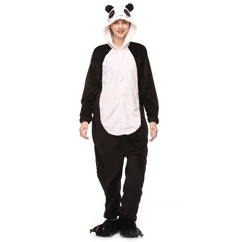 Enterito de panda para adultos con capucha