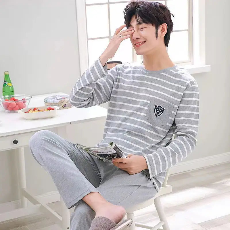 Pijama de punto para hombre con pantalón largo