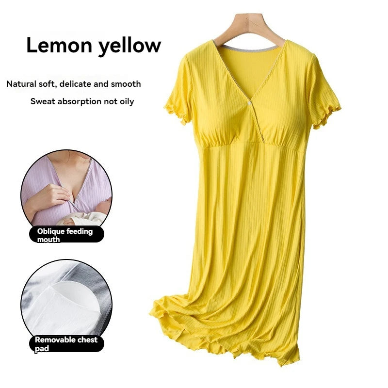 Camisón premamá de verano con escote en V