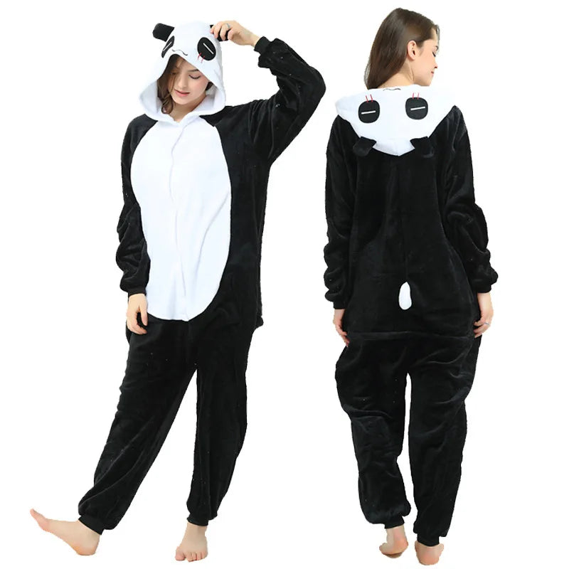 Enterito de panda para adultos con capucha
