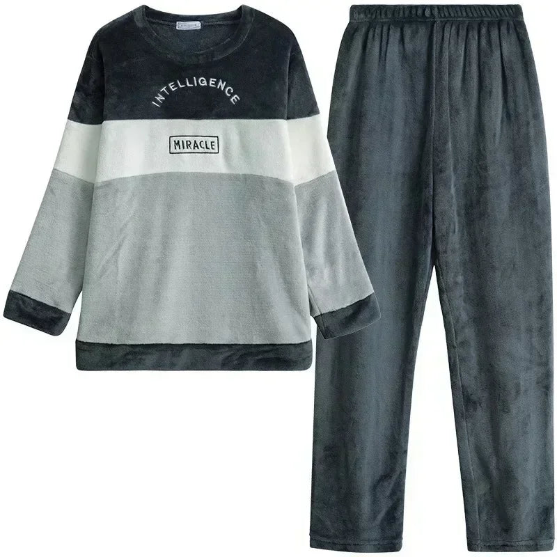Pijama de franela estampada para hombre