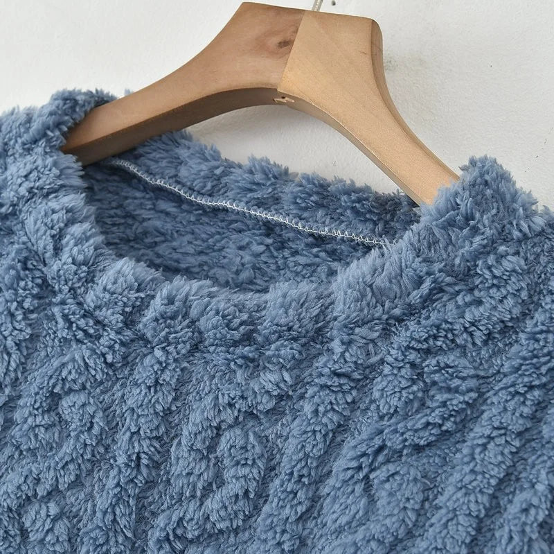 Pijama grueso para mujer con textura jacquard