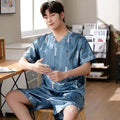 Pijama de punto para hombre con letras y cintura elástica