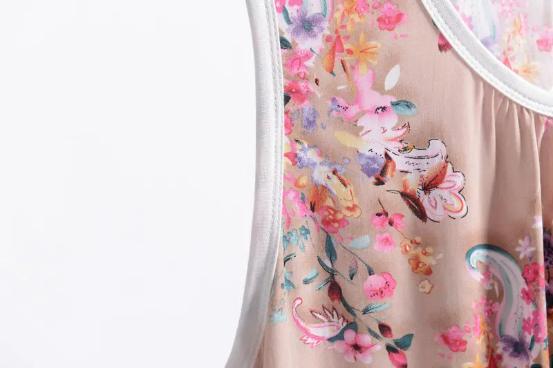 Camisón floral sin mangas en talles XL a 6XL