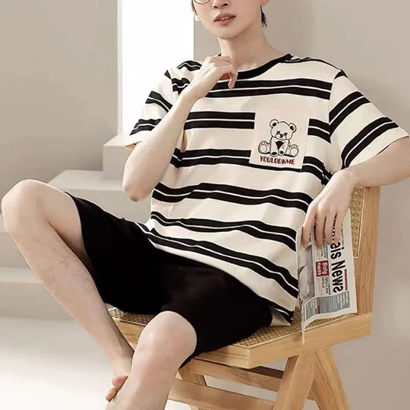 Pijama para hombre con diseños de osos y rayas