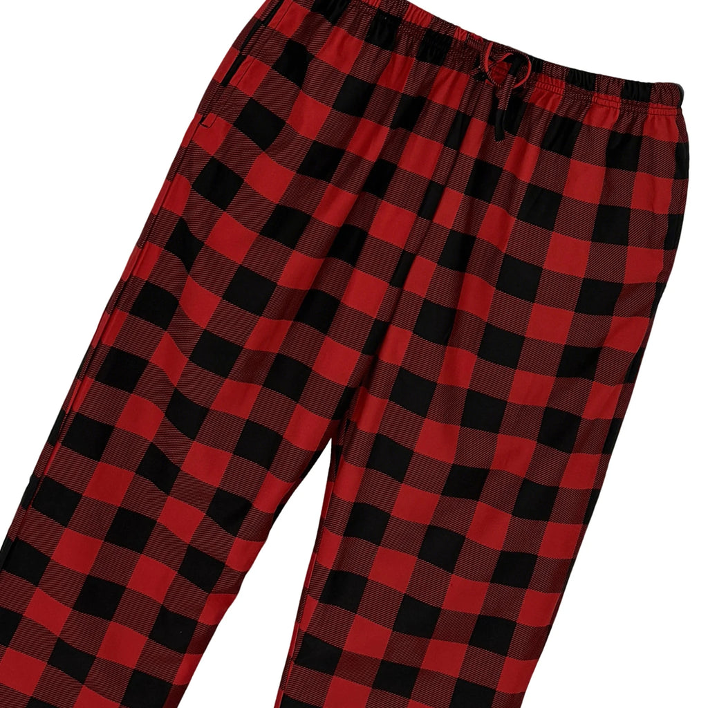Pijama para hombre con cuello en V y pantalón a cuadros