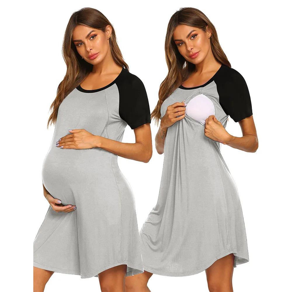 Camisón maternal con cierres para lactancia