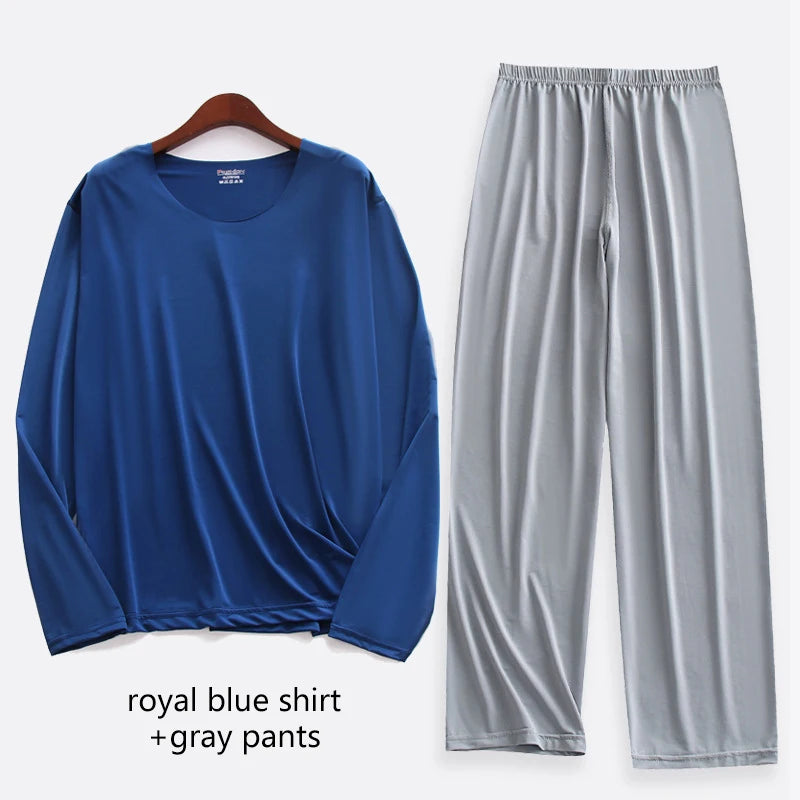 Pijama liviano para hombre con elastano y manga larga