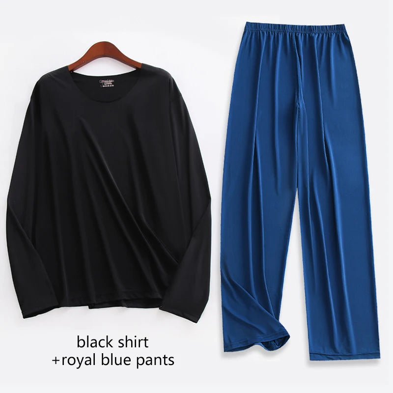 Pijama liviano para hombre con elastano y manga larga