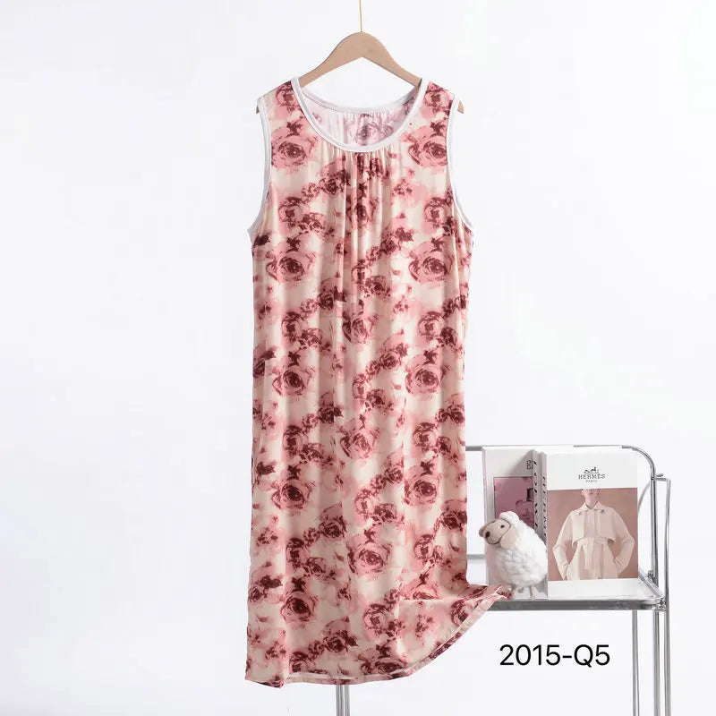Camisón floral sin mangas en talles XL a 6XL