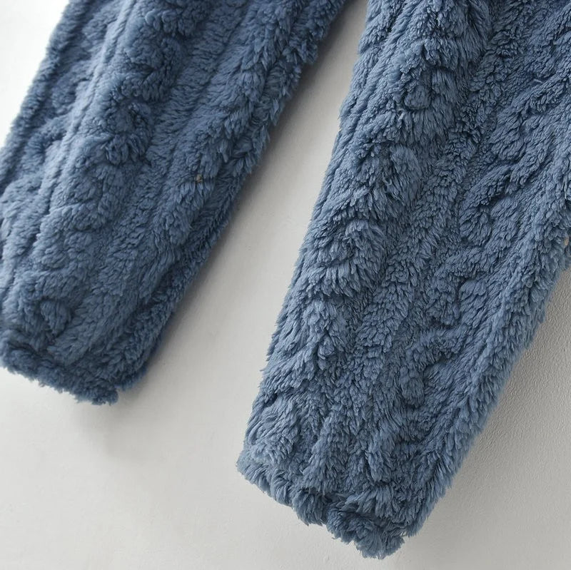 Pijama grueso para mujer con textura jacquard