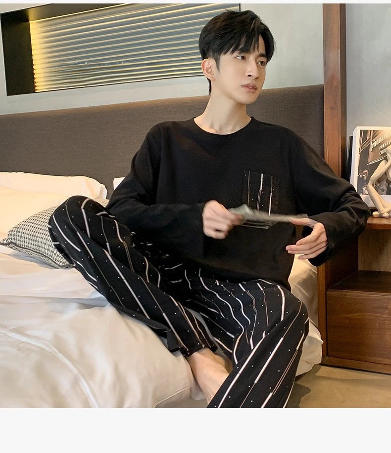 Pijama largo para hombre de estilo deportivo